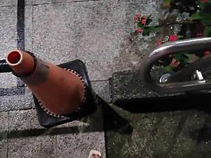 Shemale Ting Xuan's outdoor stroll turns public with unexpected peeing