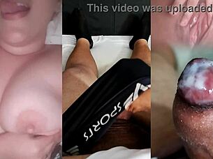 Ex Girlfriend Provokes With Her Tits Until I Cum On Sheer Red