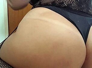 Does the naughty stepmom send a video to her stepson showing her pussy and ass?