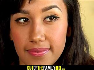 Emotional encounter between step dad and daughter Luzbel Bugatti in hardcore scene