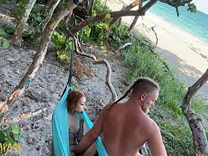 Fingering wet juicy pussy publicly at beach