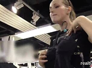 Czech teen tempted in mall for blowjob.