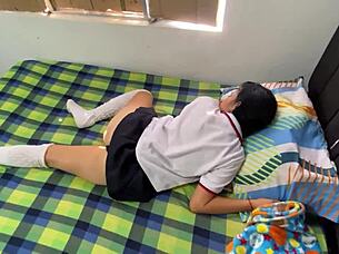 Stepdaughter in Uniform Makes Daddy's Dick Hard, Doesn't She?