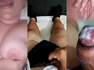 Ex Girlfriend Provokes With Her Tits Until I Cum On Sheer Red