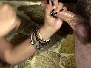 Watch This Handjob End With Cum In Her Eyes!