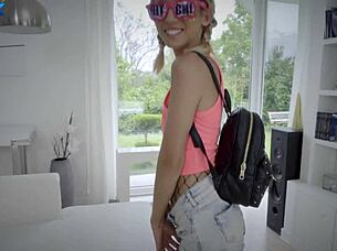 Sexy Slim Blonde Missy Luv Gets Hardcore Fucked By Erik Everhard In Fishnets