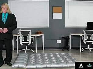 Young Nina White Fucks Boss With Monster Cock In Oiled Nuru Massage