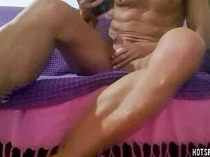 Hot Guy Moans Loud Humping Fleshlight On Couch!