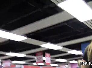 Czech teen tempted in mall for blowjob.