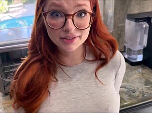 Redhead Step Daughter Creampied By Father-In-Law In POV