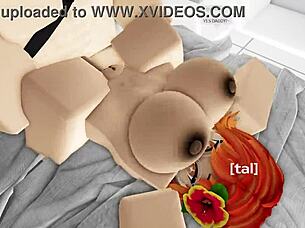 Cute Roblox Girl's Big Tits Bounce During Intense Pussy Destruction