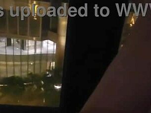 Petite Teen Masturbates Publicly At Hotel Window