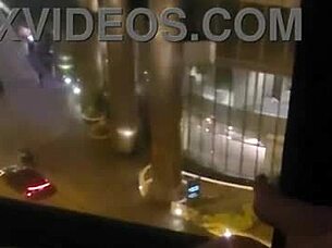 Petite Teen Masturbates Publicly At Hotel Window