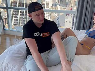 Secretly fucking brother's girlfriend johabettina in rough lingerie sessions with big black cock