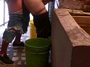 My Cousin Fucks My Ass Hard And Leaves His Cum Inside While I Wash Clothes!