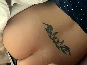 Suggestive Cumshot On Lisa's Tattooed Ass.