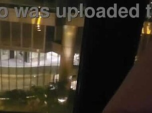 Petite Teen Masturbates Publicly At Hotel Window
