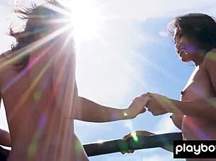 asian milf viviane leigh and lesbian teen 18+ gf posing naked on hood