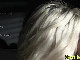 Blonde coed rides to earn her cumshot reward?