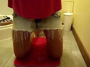 cute amateur wets panties and masturbates in bedroom