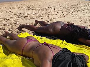 Are you seeing me masturbate these two on the beach?