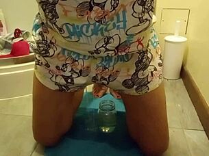 cute amateur wets panties and masturbates in bedroom