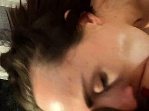 sucking huge dick and swallowing mouthful of cum