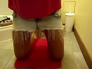 cute amateur wets panties and masturbates in bedroom