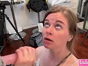 cute blonde amateur performs deepthroat blowjob