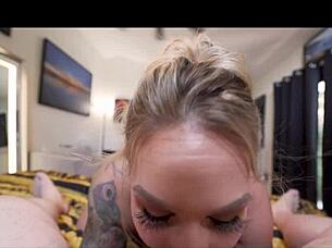 Blonde milf rides after wrestling! Charley hart.