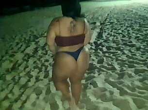 Slut Shakes Ass on Beach