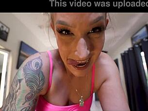 Blonde milf rides after wrestling! Charley hart.