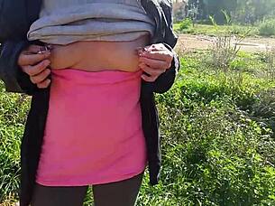 I flash my pierced pussy