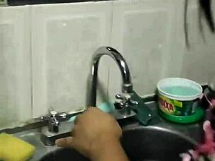 Oh, while washing dishes, my perverted step-nephew shows up when husband's gone! 😏