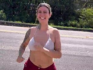 Tanned Prostitute On Highway Takes Me To Woods For Free Fuck