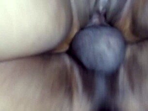 I roughly grab her natural tits and fuck raw like this