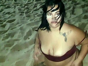 Slut Shakes Ass on Beach