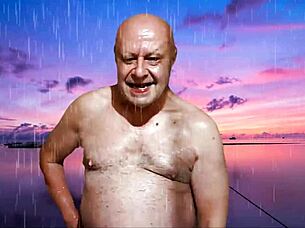 Getting hot and wet with Agarabas and OLPR, stroking my cock in public.