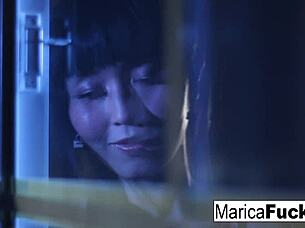 japanese pornstar marica hase strips nude and masturbates