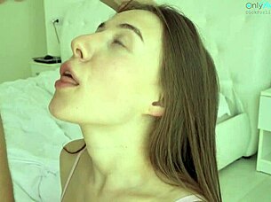 young teen slut with big tits swallows cum in mouth
