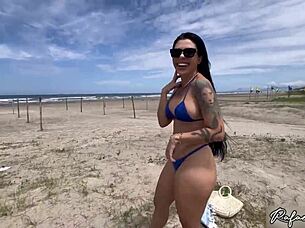 I felt intense passion fucking a hot latina in abandoned kiosk on santos beach