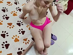 I Fuck Hard My Stepsister's Pussy Doggystyle Until I Cum Inside Pov Creampie