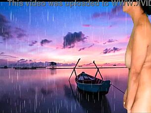 Getting hot and wet with Agarabas and OLPR, stroking my cock in public.