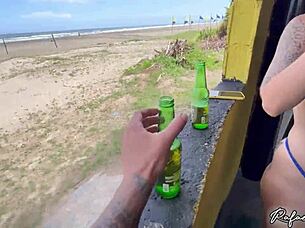 I felt intense passion fucking a hot latina in abandoned kiosk on santos beach