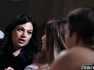 i-i stepmom and stepson fuck new roommate in threesome