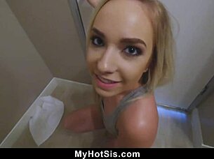 alone time turns into hardcore bj for stepsis and bro in pov