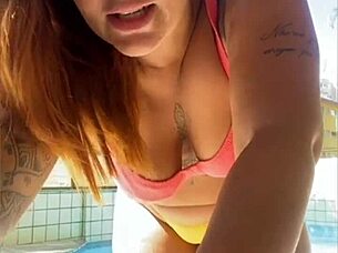 Redhead Exhibitionist Feels Thrilled as Her Swollen Pussy Gets Flashed on Live