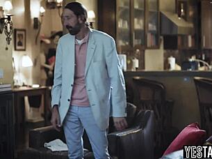 Naughty Latina stepdaughter meets and fucks her big dick mature stepdad