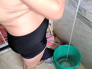 Chubby Asian SUCKS BIG COCK For CUM