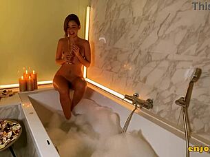 brown-haired and towheaded honeys in lesbian action with toys and vibrators